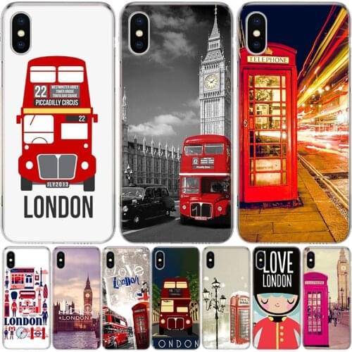 London big ben Bus Phone For Apple Iphone 13 Pro Max 11 12 Mini Case X XS XR 8 Plus 7 6 6S SE 2020 5 5S Cover Shell Coque