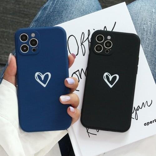 Fashion Love Heart Liquid Silicone Protective Phone Case For iPhone 11 12 Pro Max Mini X XR XS 7 8 Plus Shockproof Soft Cover