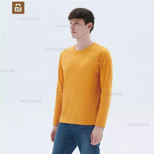 Xiaomi mijia machine washable non-deformation multicolor long-sleeved T-shirt mens solid color autumn clothes
