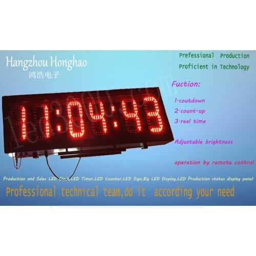 Outdoor two face,double display LED clock,real time ,countdwon(up) display ,red color big LED display