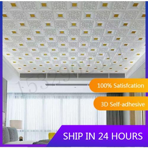 70x70cm Stereo Foam Wall Stickers Ceiling Panel Roof Decor Self Adhesive Waterproof Wallpaper Living Room Bedroom Home Decor