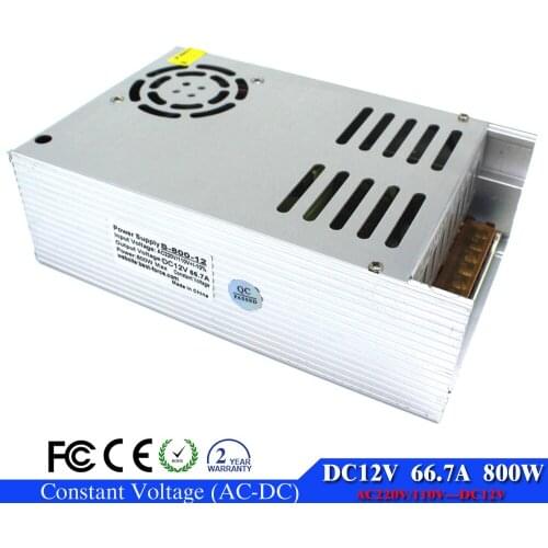 Single Output Power Supply 12V 66.7A 800W Driver Transformers 220V 110V AC To DC SMPS For CNC 3D Printer Strip Light Lighting