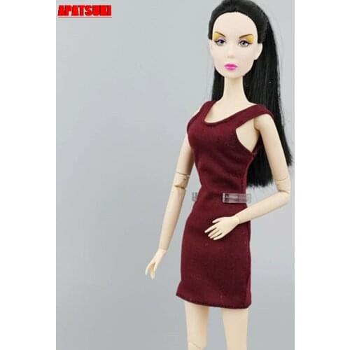 Wine Tank Dress For Barbie Doll Clothes Outfits Casual Wear Costume 1/6 BJD Doll Kids & Baby DIY Toys Dolls Accessories