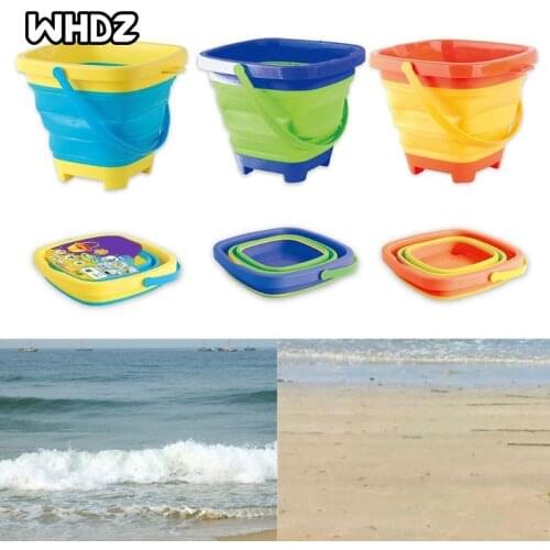 Beach Toys Fishing Buckets Collapsible Buckets for Kids Camping Multipurpose Silicone Sand Buckets Square Camp Room Bucket