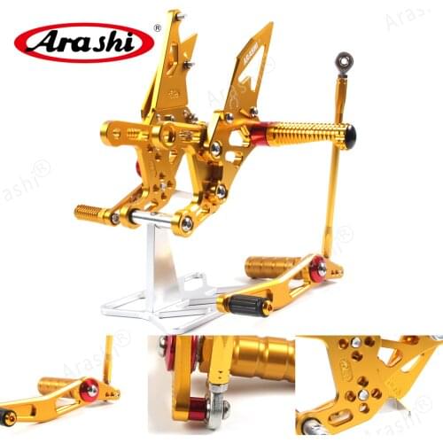 Arashi CNC Adjustable Footrests For YAMAHA YZF R1 2009-2014 Foot Pegs Rider Rearset Footrest Rest 2010 2011 2012 2013 Aluminum