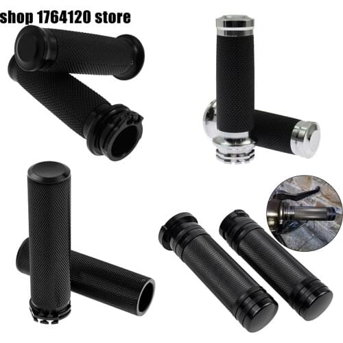 Motorcycle CNC Handlebar Hand Grip 1'' 25mm Handle Bar Grips For Harley Sportster 883 1200XL Touring Street Glide Dyna Softail