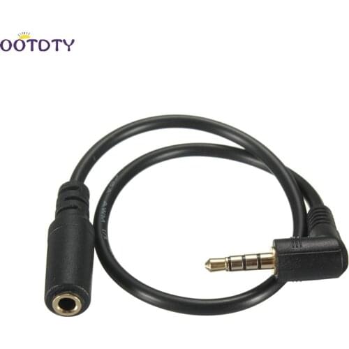 Stereo Adapter 3.5mm 4 Pole Male to Female Cable Audio 90 Degree Right Angled