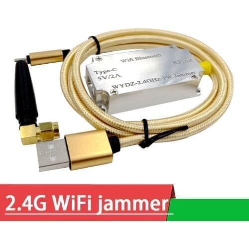 TYPE-C 2.4Ghz WiFi swept jammer signal Shielded RF power amplifier FOR 2.4G Bluetooth interference Frequency prevent + Antenna