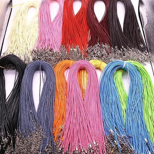 New 10pcs 1.5mm Nylon Tarpaulin Waxed Cord Lobster Clasp Rope Braided Adjustable Rope for Jewelry Making DIY Necklace Bracelets