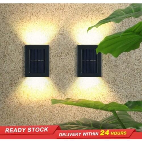 1-2PC Solar Wall Lamp Outdoor Garden Home Waterproof Up and Down Lighting Garden Decorative Wall Lamp Outdoor Lighting