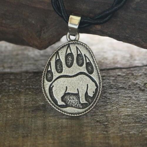 Lanseis 10pcs dropshipping viking bear paw pendant men necklace claw charm Imprint of bear paw jewelry