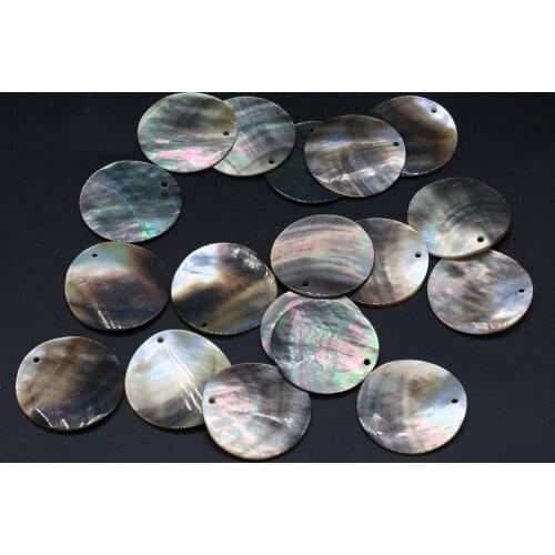 10pcs Natural Shell Pendants Round Chip Disk Shell with Hole for Fashion Jewelry Making DIY Necklace Earrings Accessories