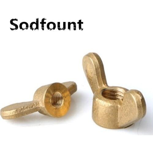 2pcs/lot Copper butterfly nuts M3 M4 M5 M6 M8 M10 M12 Wing shape nuts