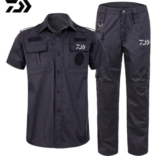 2019 Daiwa Men Fishing Clothing Suits Summer Fishing Trousers Anti Uv Shirts Fishing Pants Short Sleeve Tee Fishing