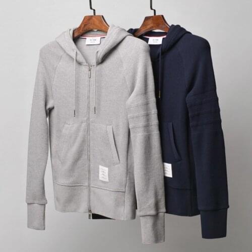 2021 Fashion TB THOM Brand Solid hooded Clothing Cotton Jacket Men Women Sweatshirts Hoodies Male Casual Sportswear Coat