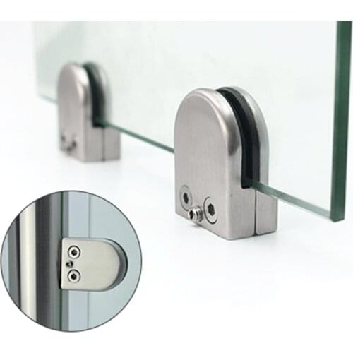 4/8pcs Glass Clamps Fish Mouth Adjustable Glass Bracket Flats Back For Balustrade Staircase Handrail Railing Shelf Fixing Clamps