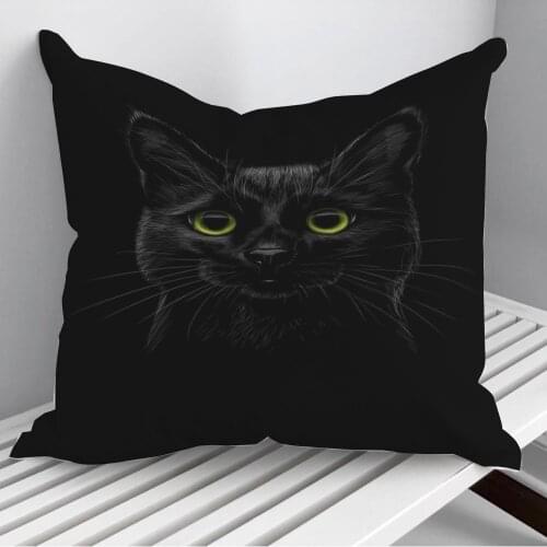 Black Cat Throw Pillows Cushion Cover On Sofa Home Decor 45*45cm 40*40cm Gift Pillowcase Cojines Dropshipping