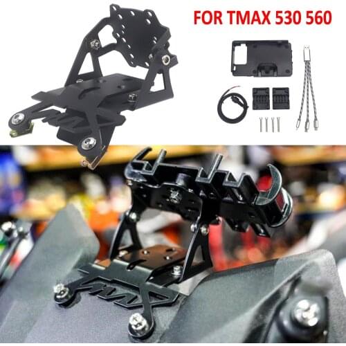 For YAMAHA TMAX T-MAX 530 560 2017- Motorcycle Windscreen Navigation Bracket USB Wireless Charging Mobile Phone Mounting Holder