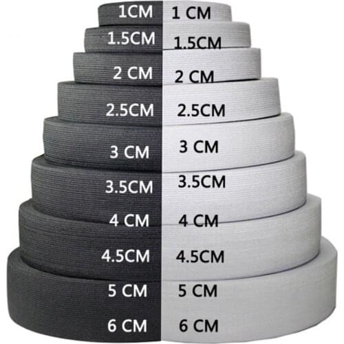 1M Elastic Band 8/10/12/15/20/25/30/35/40/45/50/60mm White Black Nylon Highest Elastic Bands Garment Pant Sewing DIY Accessories