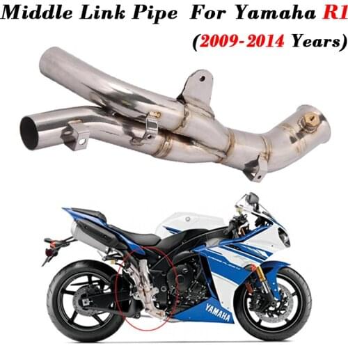 Slip on Motorcycle Exhaust Stainless Steel Front Middle Link Pipe For Yamaha R1 2009 2010 2011 2012 2013 2014 Years