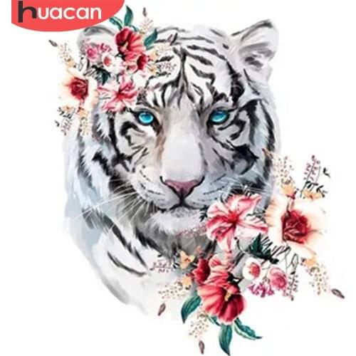 HUACAN DIY Diamond Embroidery 5d Tiger Full Square/round Diamond Painting Animal Home Decoration New Arrival
