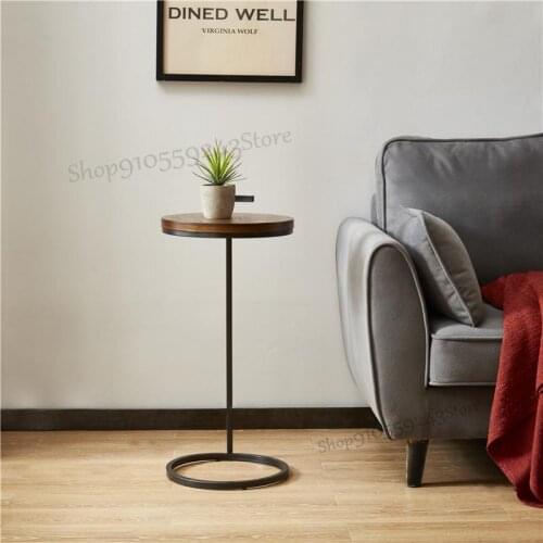 Nordic Coffee Table Side Table Wrought Iron Storage Small Apartment Living Room Round Sofa Light Luxury Corner Table Metal Simpl