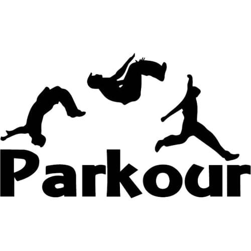 Creative Parkour Pattern High Quality Decals Car Decoration Personality Pvc Waterproof Decals Black/white, 18cm*10cm