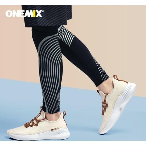ONEMIX Adult Men Casual Shoes Ultralight Comfortable Leather Reflective Male Sport Tennis Shoe Retro Vulcanize Running Sneakers