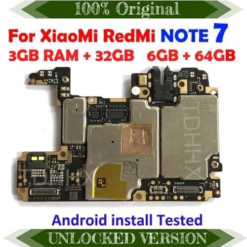 Motherboard 32GB 64GB For Redmi Note 7 Motherboard Logic Board Original Global version Work Well Unlocked Main Circuits Board