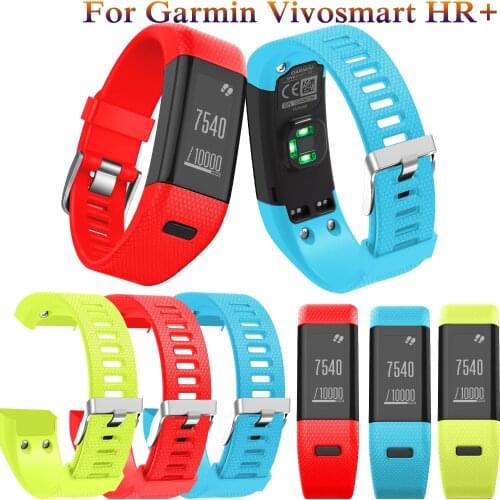 Fashion soft Silicone Strap Watch bands for Garmin Vivosmart Smart watch Band Sport Bracelet For Garmin Vivosmart HR+ Wrist band