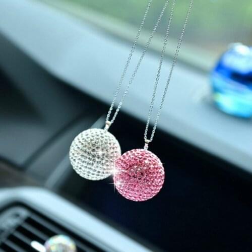 MR TEA Car Pendant 3.5CM Crystal Diamond Ball Shiny Decorations Hanging Ornaments Automobile Rear View Mirror Car Interior