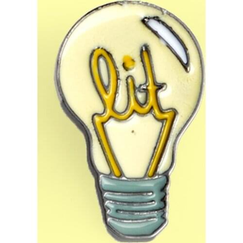 Cartoon Light bulb Brooch Yellow Daily supoplies Pins Good idea Magic Science Enamel pin Brosche Backpack Badge Jewelry Broche