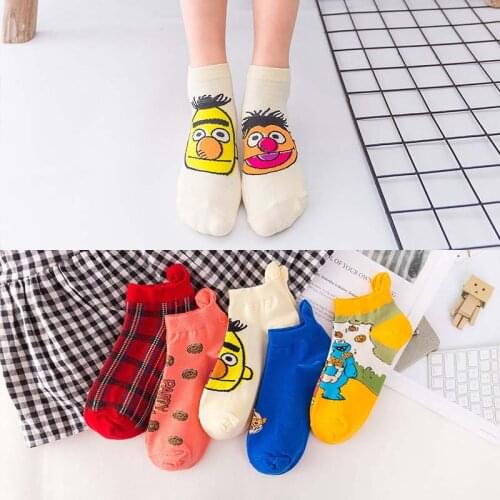 Cartoon Socks Winter Cotton Women Socks Ankle Cute Pink Kawaii Funny Harajuku Animals Pattern Casual Korean Cartoon Long Socks