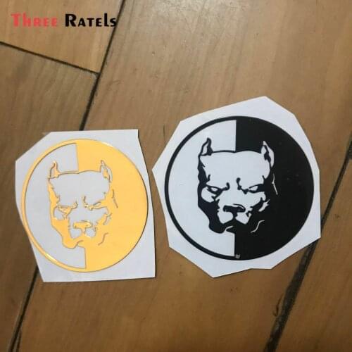 Three Ratel cool MT-68 pitbull dog 3D metal sticker decal for Laptop Skateboard Home Decoration Car Scooter Decal