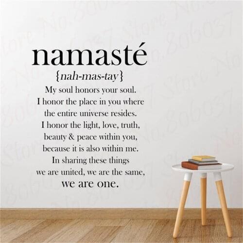 Namaste Quote Vinyl Sticker Home OM Wallpaper Bedroom Art Removable living room Decal WL1691