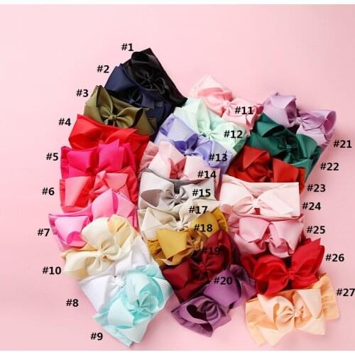 15pc/lot Boutique Kids Bowknot Nylon Headbands,Best Quality Ribbon Hair Bow Match Nylon Headbands Girls Hair Accessories