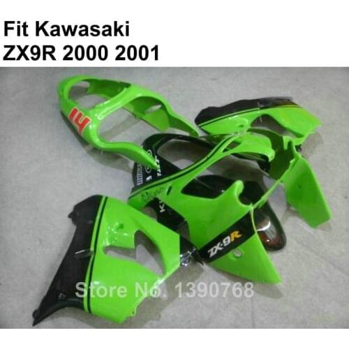 Bodywork fairing for Kawasaki fairing zx9r 2000 2001 green ABS plastic fairings kit Ninja 00 01 ZX9R YK18