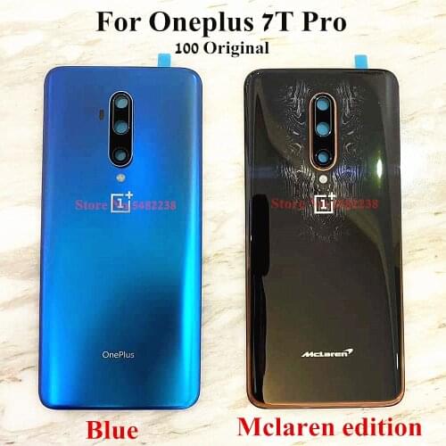 Original Glass battery cover For Oneplus 7TPro 1+7T Pro Mclaren edition Back Housing door Back Cover Rear case With camera lens