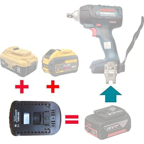 Dawupine DM18BSL Battery Converter Adapter For Milwakee 18V M18 and For Dewalt 20V Li-ion Battery Used to For Bosch 18V Tool