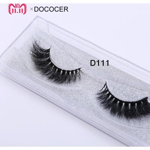 DOCOCER Eyelashes 3D Mink Lashes High Volume Handmade Mink False Eyelashes Thick Full Strip Lashes Cruelty D111