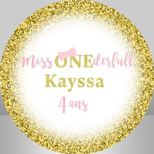 Sensfun Round Backdrop Golden Dots Happy Birthday Party Circle Background Photo Studio Party Decor