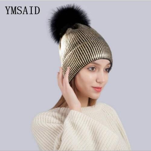 Unisex Hats Womens Winter Hat Autumn Men Soft Warm Knitted Skullies Beanies Hat Acrylic Solid Metallic Hip Hop Hairball Hat