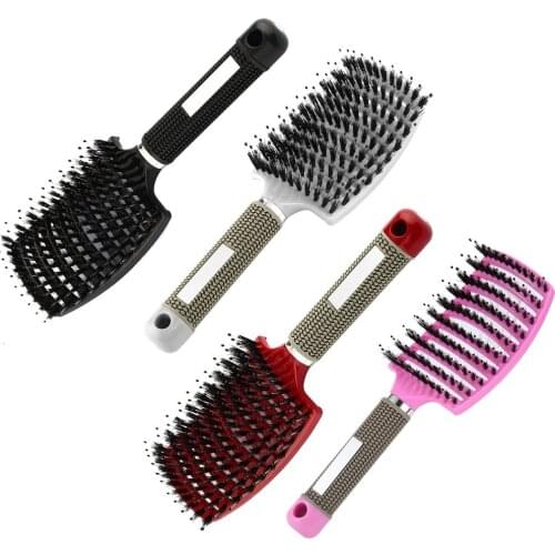 Hair Brush Scalp Massage Comb Hairbrush Bristle&Nylon Women Wet Curly Detangle Hair Brush for Salon Hairdressing Styling Tools