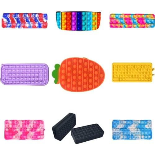 Симпл димпл Fidget Pencil Case Silicone Sensory Decompression Desktop Puzzle Decompression for Children Christmas Birthday Gift