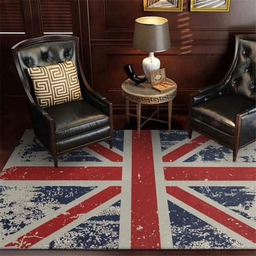 Modern Retro Red Blue British Flag Carpet Living Room Classic England Decor Fashion Carpet Kids Room Bedside Mat Kitchen Rug