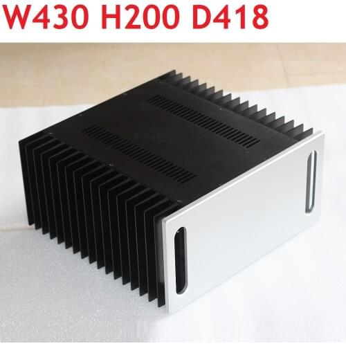 Size (mm) : W430 H200 L418 4320A All-aluminum amplifier chassis DIY Large Case Audio Amplifier Enclosure