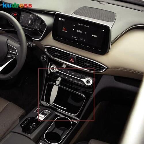 Car Interior Center Console Storage Box Panel Decoration Cover Trim For Hyundai Santa Fe 2019 2020 Carbon Fiber Car Accessories