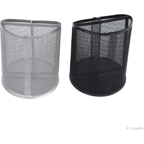 High Quality Round Steel Mesh 3 Storage Compartments Black and Silver Lovely Girls Women Makeup Brush Holder Durable wholesales