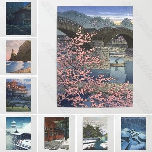 Winter House Snow Scenery Landscape Poster Nordic Style Waterproof Ink Canvas Print Painting Modern Bedroom Wall Sticker