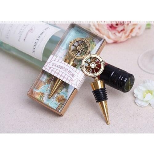 Wedding Gifts Gold Wine Bottle Stoppers Summer Wedding Theme Party Supplies free shipping 20pcs/lot